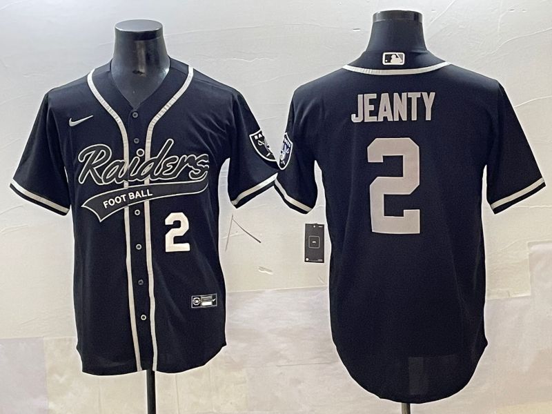 Men 2025 Oakland Raiders #2 Jeanty Black Joint Name Nike Limited NFL Jersey style 21